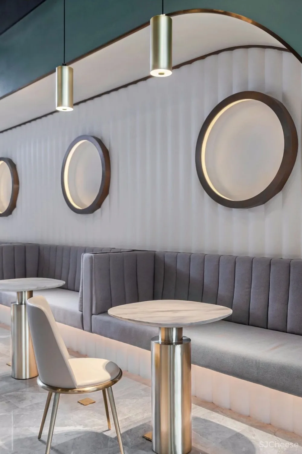 孔雀绿+水磨石丨CL3创造出多元复合的体验式商业空间