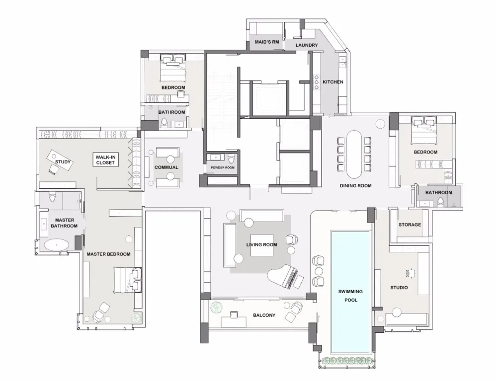 新作| 广州 500m² 大平层无敌江景奢宅，对望广州塔，超大空中泳池！