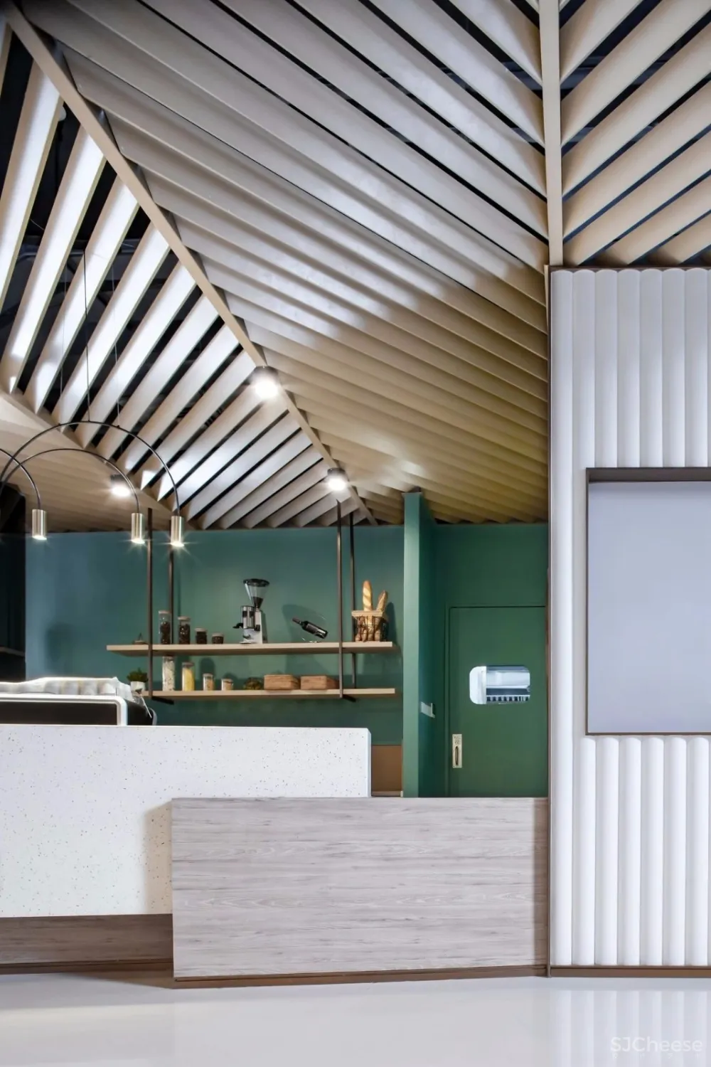 孔雀绿+水磨石丨CL3创造出多元复合的体验式商业空间