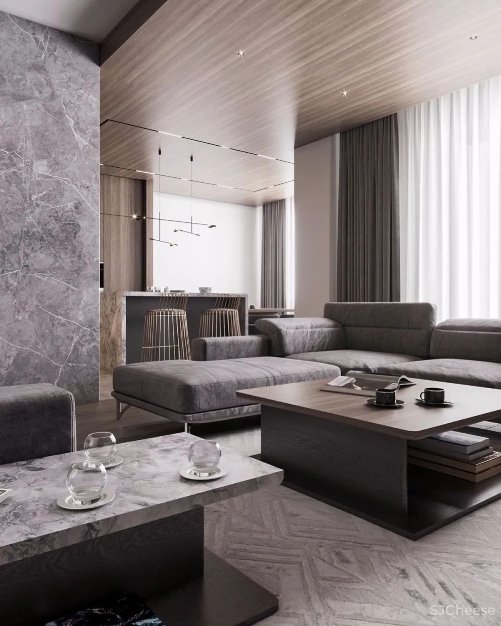 120㎡ 现代简约风丨想拥有这个大客厅