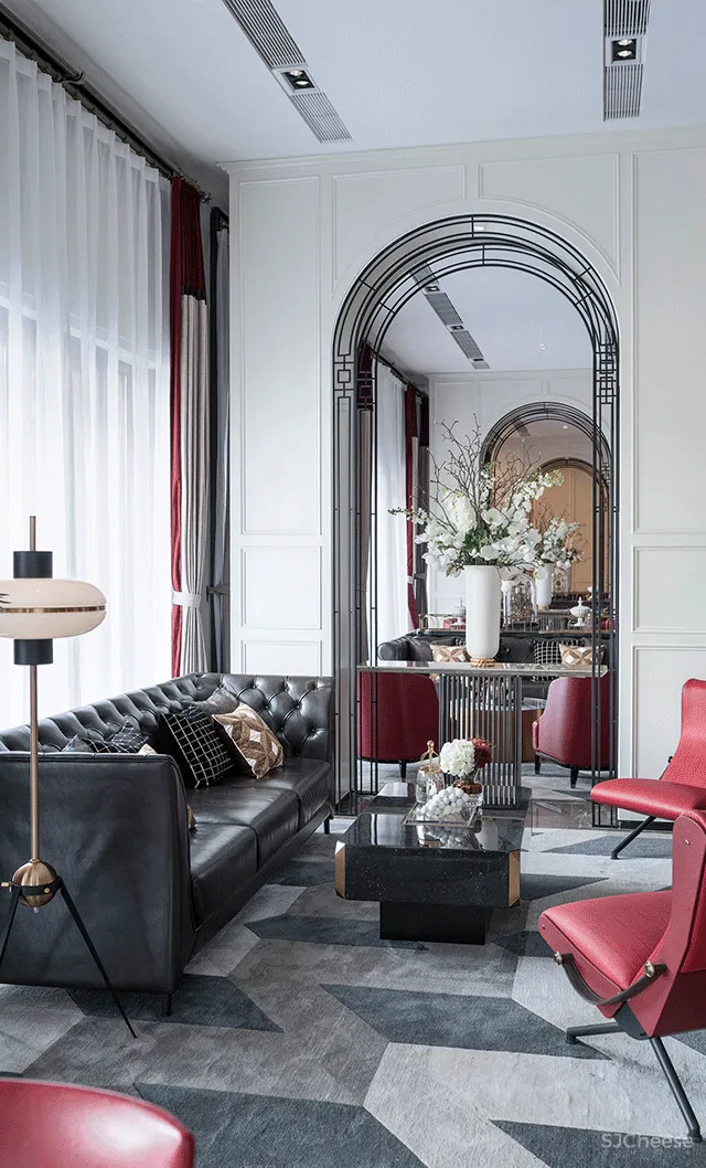 以“下午茶”为氛围主题丨营造出古典英伦风与现代摩登感交织共映的售楼空间