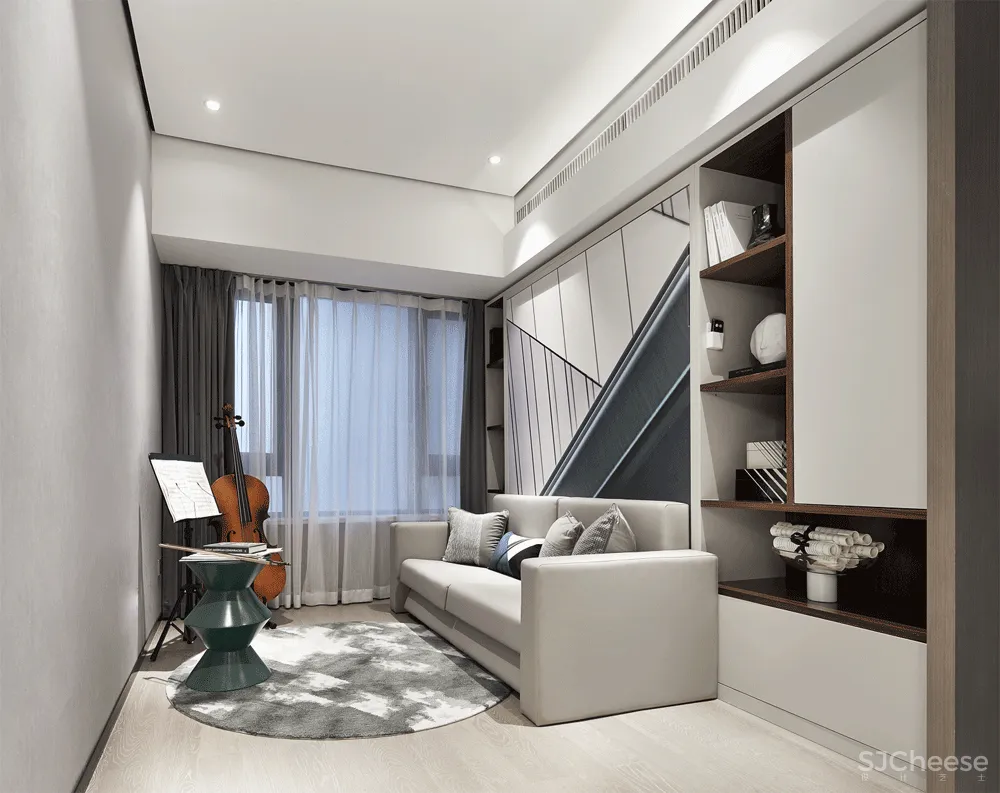 【HBA倾力新作】现代极简风复式样板房设计 ，将空间利用最大化，融入功能，简而不减！