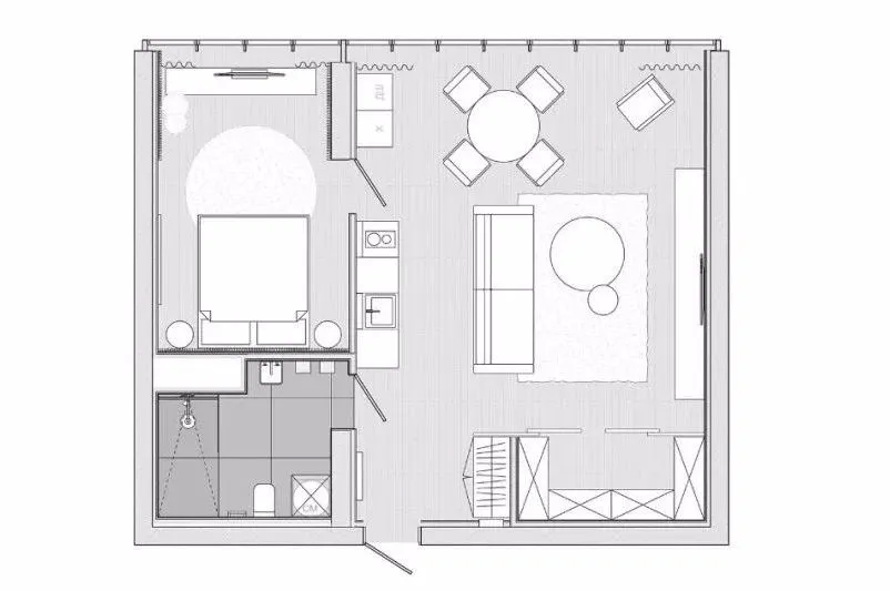 69㎡海滨公寓丨开放式 LDK 更有空间感