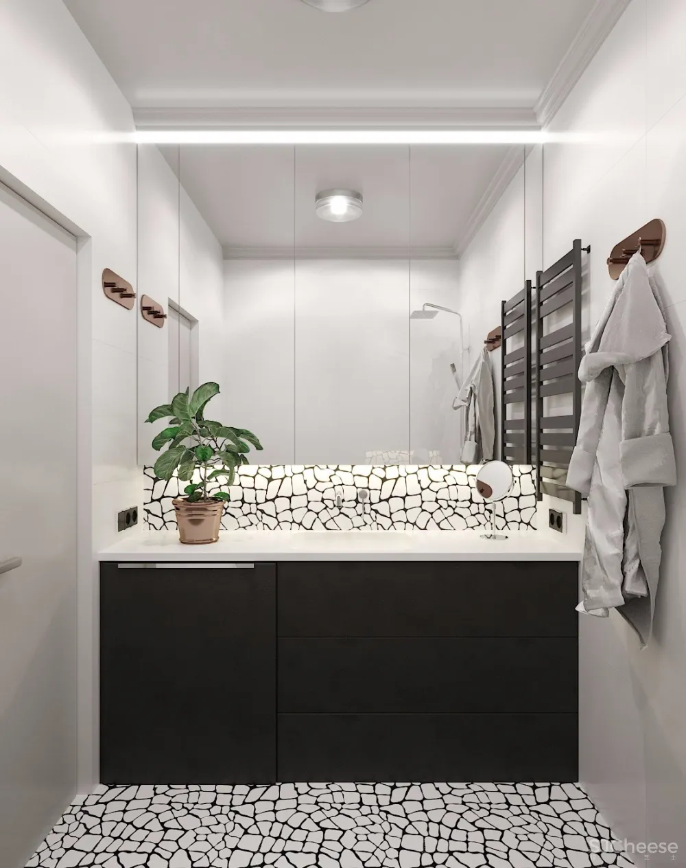 66㎡ 的公寓丨竟能设计出2室1厅和独立马桶间