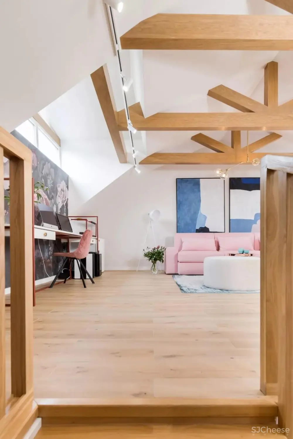 Jooca | 罗马尼亚一间70㎡粉色时尚loft公寓