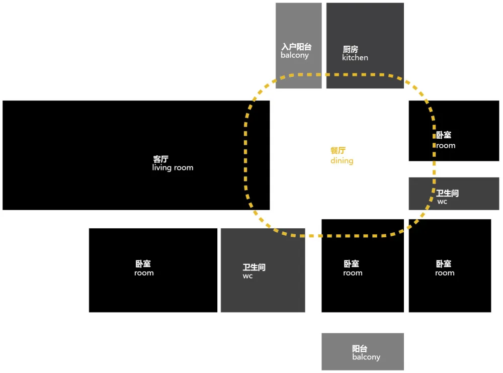 弧线与直线的交织,汕头俏皮艺术公寓 艾克建筑设计