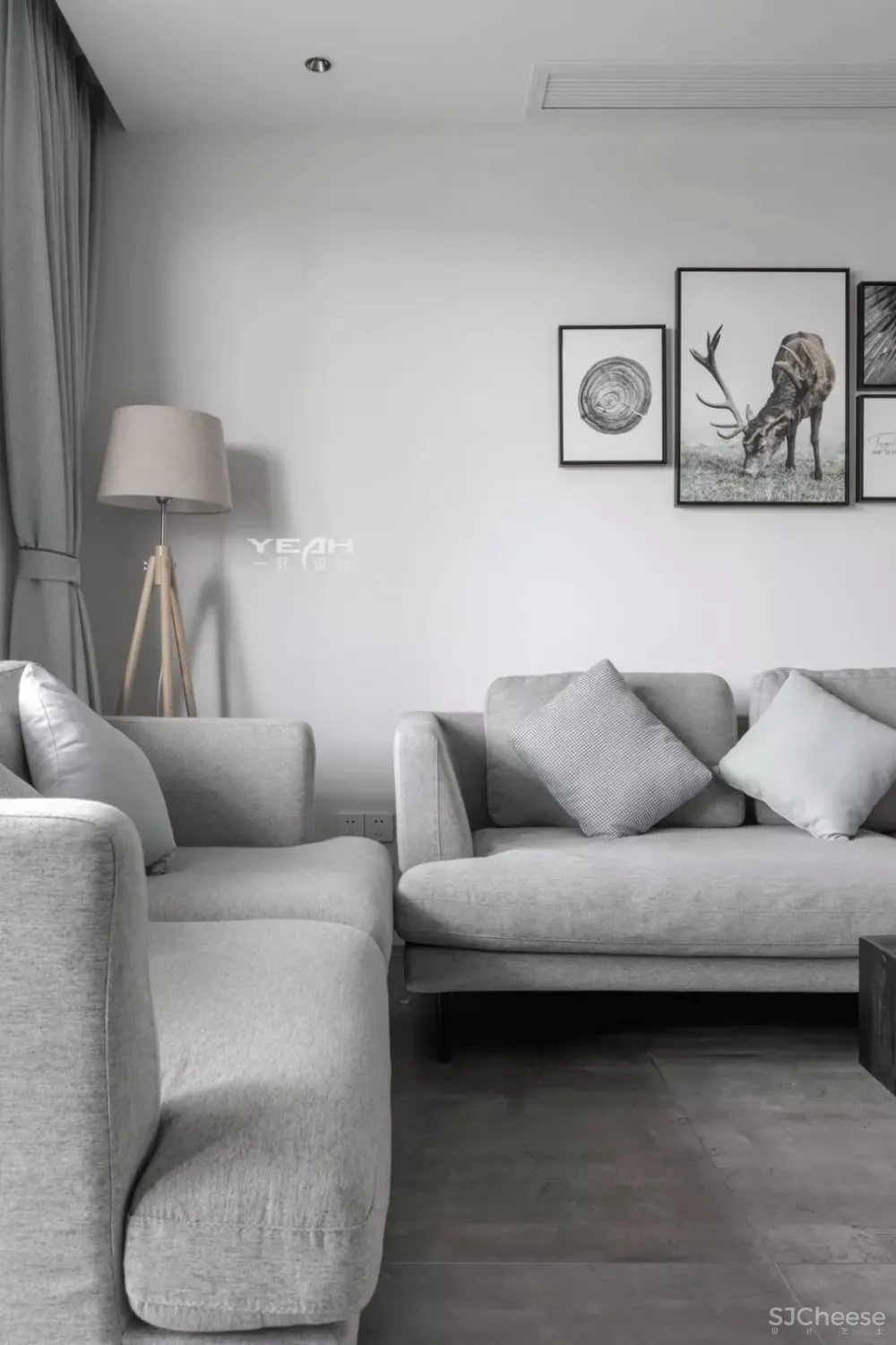 138㎡高级灰简约风住宅 一野设计