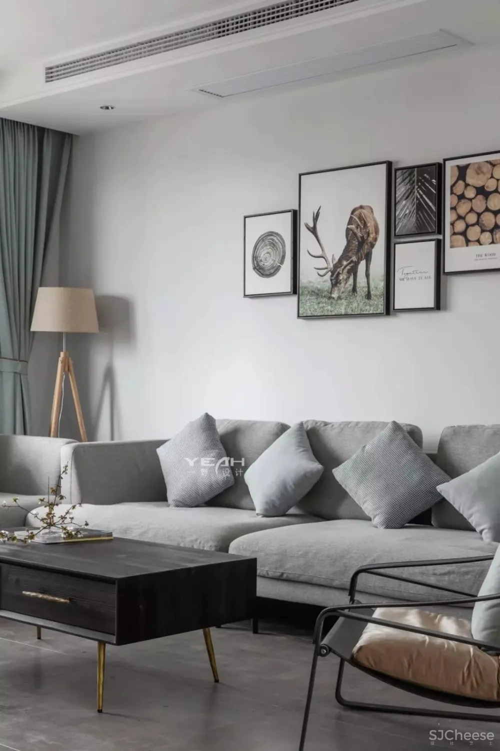 138㎡高级灰简约风住宅 一野设计
