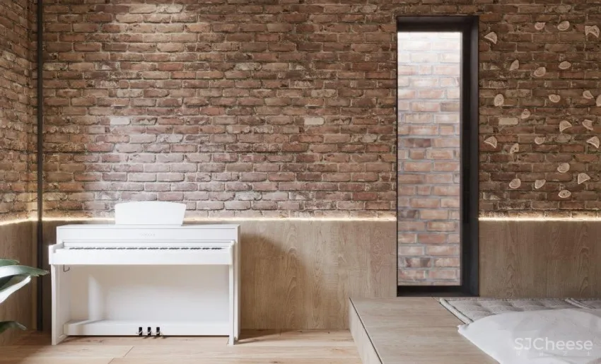 木质编织天花板！乌克兰76㎡灰泥红砖公寓 Sergey Makhno