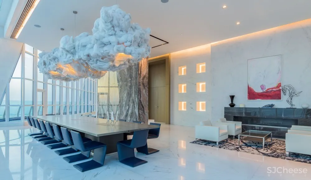 迪拜 3500m² 顶层复式,售价 2.5 亿丨竟是这种简约范儿