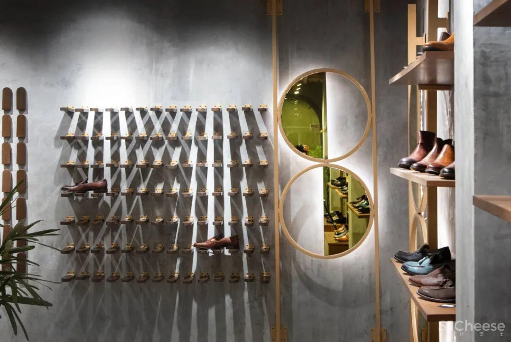 混凝土、黄铜、柚木,献给绅士们的“精英”鞋店! Renesa