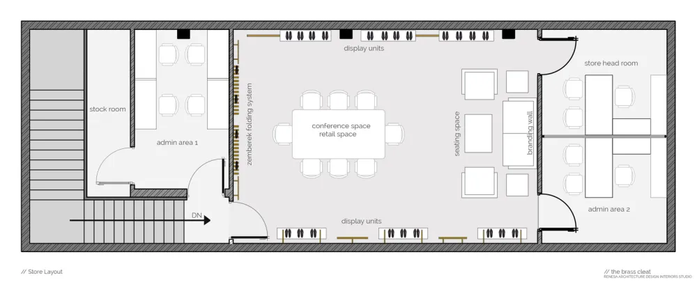 混凝土、黄铜、柚木,献给绅士们的“精英”鞋店! Renesa