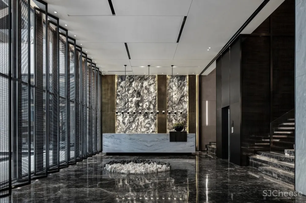 造价6500/㎡顶级售楼中心设计丨呈现出空间美感契合的精美质感