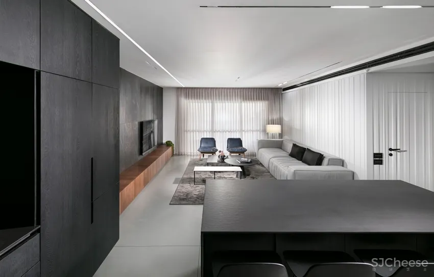 黑白都会风!耶路撒冷76m²极简风公寓 Erez Hyatt