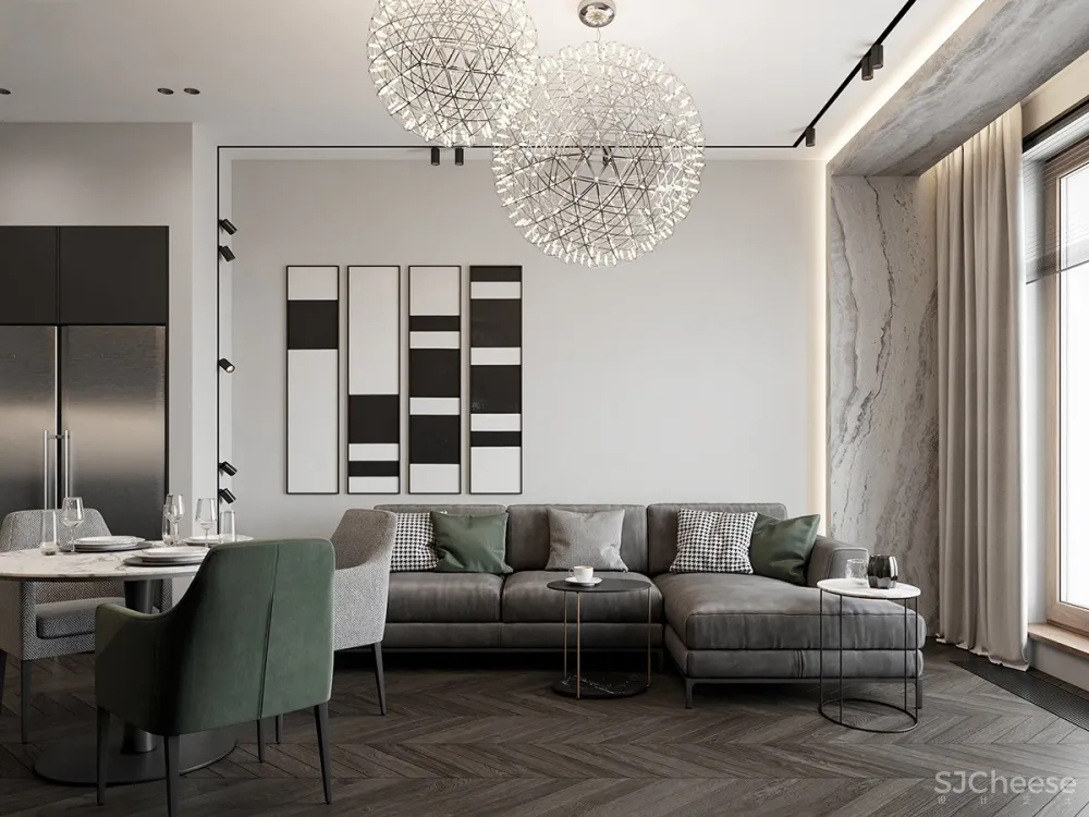 138㎡ 高级灰设计丨营造轻奢之美