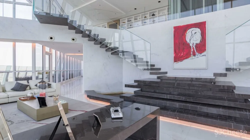 迪拜 3500m² 顶层复式,售价 2.5 亿丨竟是这种简约范儿