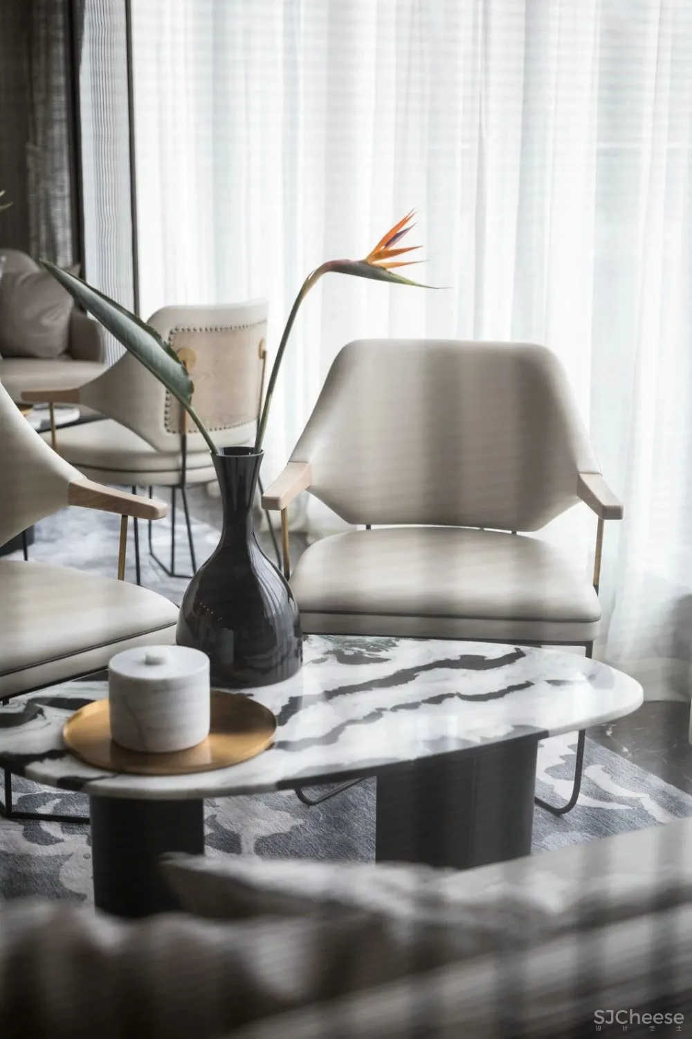 最美高级灰售楼处设计丨别具一格的水墨禅境