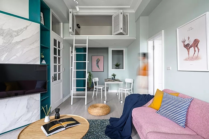 高雄一间70㎡清爽简约loft公寓