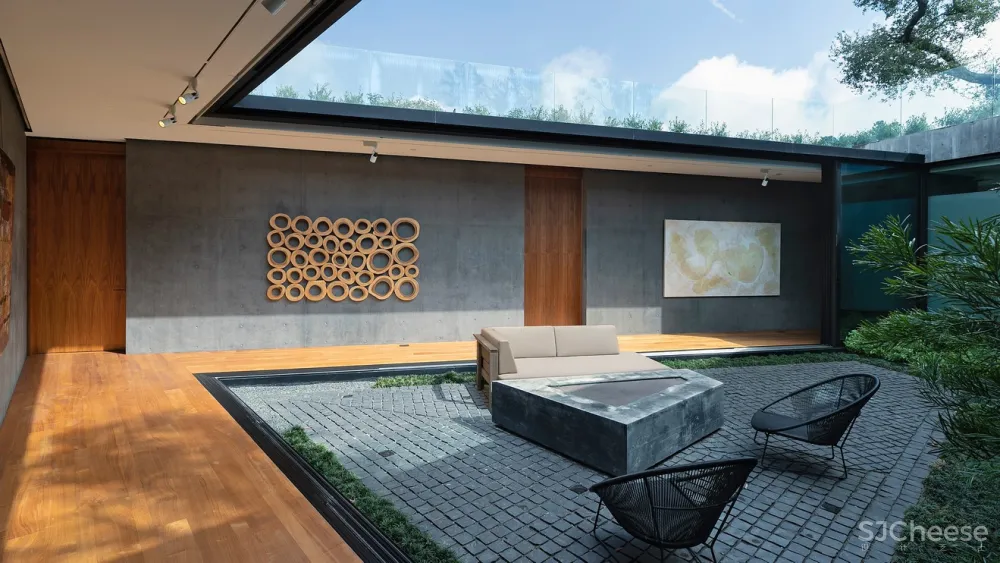 被130棵活了250年古橡树包围的现代住宅丨每天关门窗花40分钟