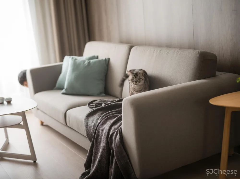 毛小孩玩耍的温馨小宅 灰色大门设计工作室