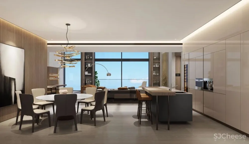 新作 | 775m² 深圳半岛城邦 270° 云海天幕超级顶复,无敌空中泳池