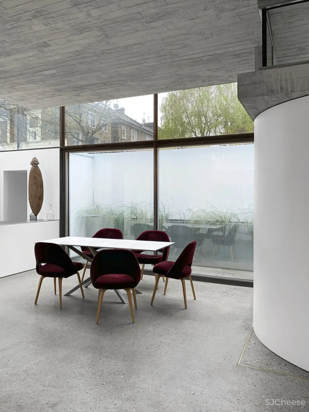 车库爆改成两房两卫丨水磨石和混凝土真的很配