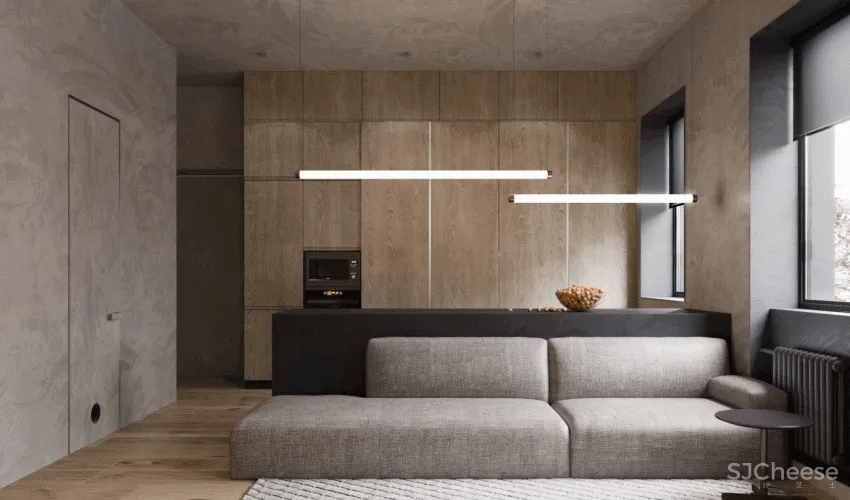 木质编织天花板！乌克兰76㎡灰泥红砖公寓 Sergey Makhno