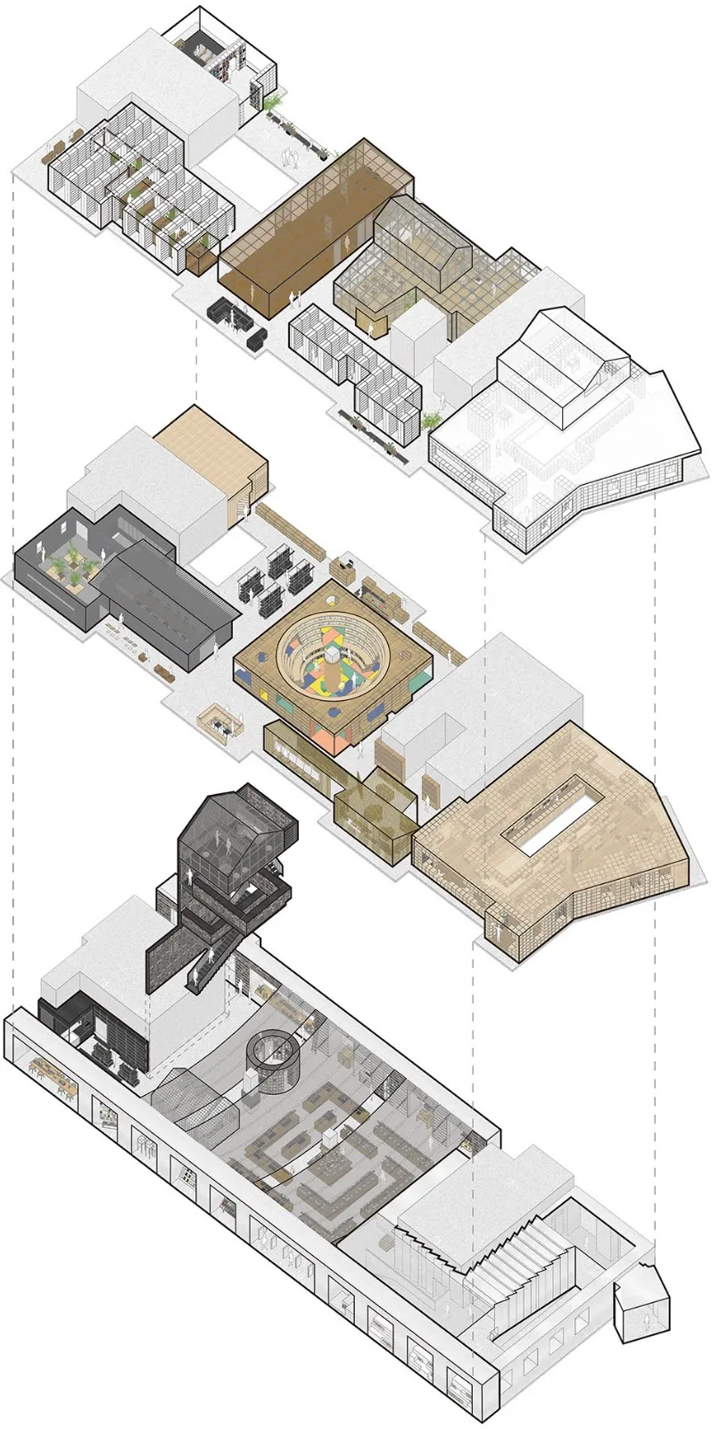 以“街巷”概念延续城市视角与空间体验,Page One 北京坊书店 直向建筑