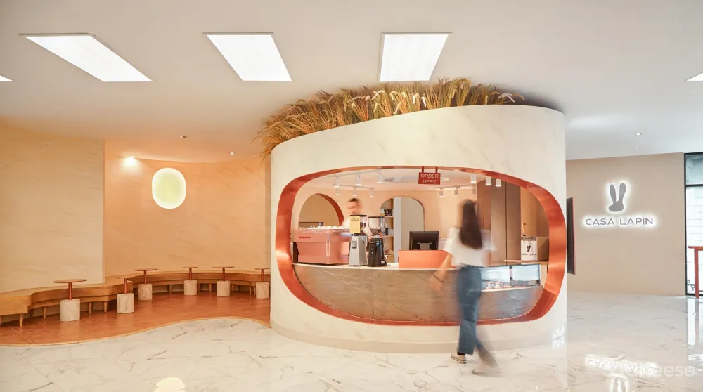 “兔子洞”抽象形式与自然元素的结合，Casa Lapin咖啡店 Taste Space