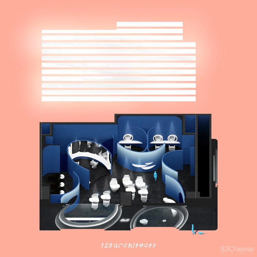 最新 | 123 architects:北京 蓝色迷雾美发沙龙