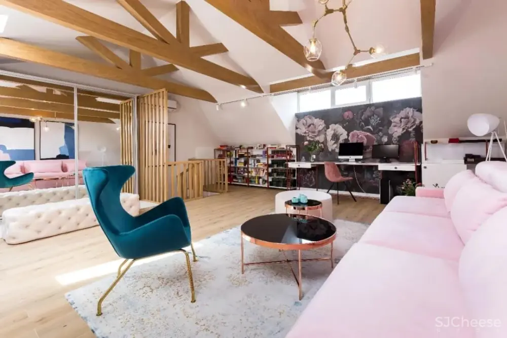 Jooca | 罗马尼亚一间70㎡粉色时尚loft公寓