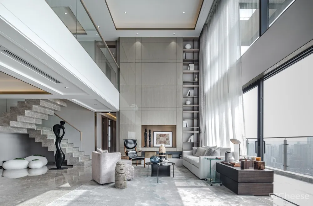 达文设计丨广州粤海拾桂府顶层复式:在生活中