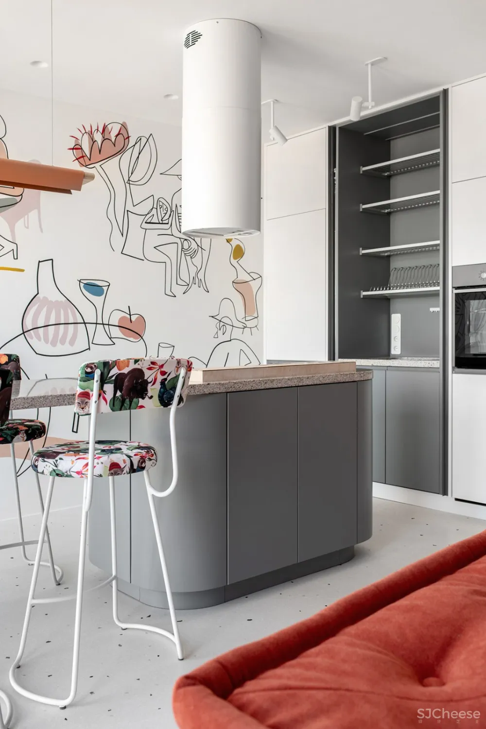 将活珊瑚橘色作为贯穿空间的灵魂丨每一天都是colourful day