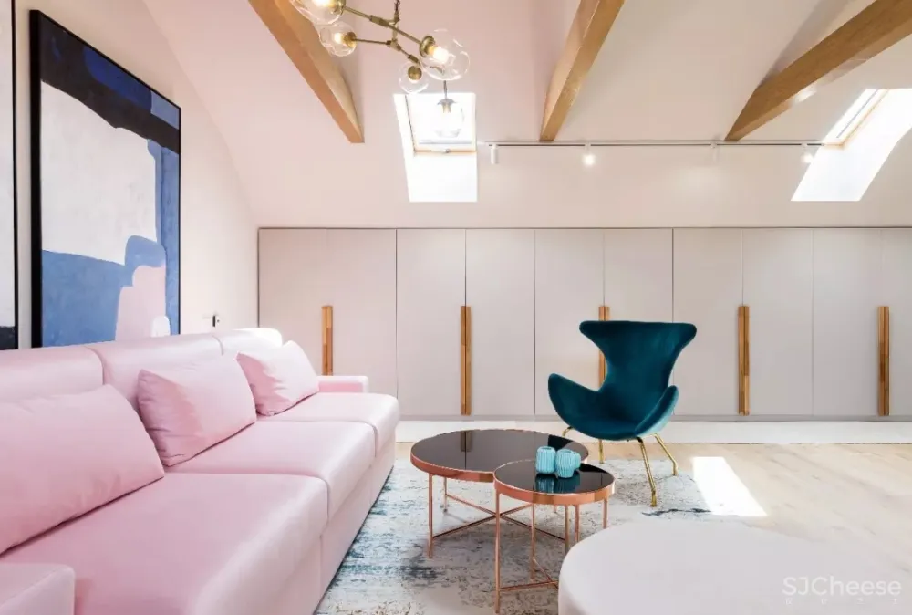 Jooca | 罗马尼亚一间70㎡粉色时尚loft公寓