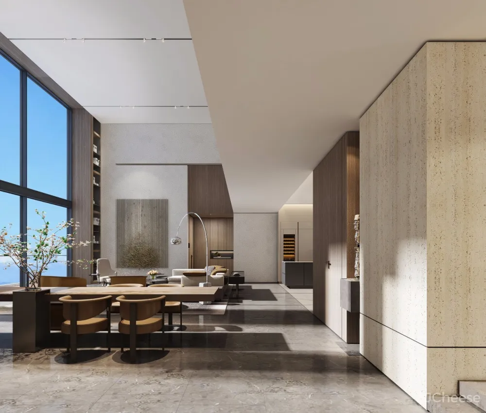 新作 | 775m² 深圳半岛城邦 270° 云海天幕超级顶复,无敌空中泳池