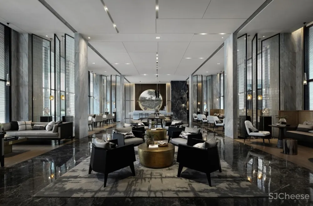 造价6500/㎡顶级售楼中心设计丨呈现出空间美感契合的精美质感