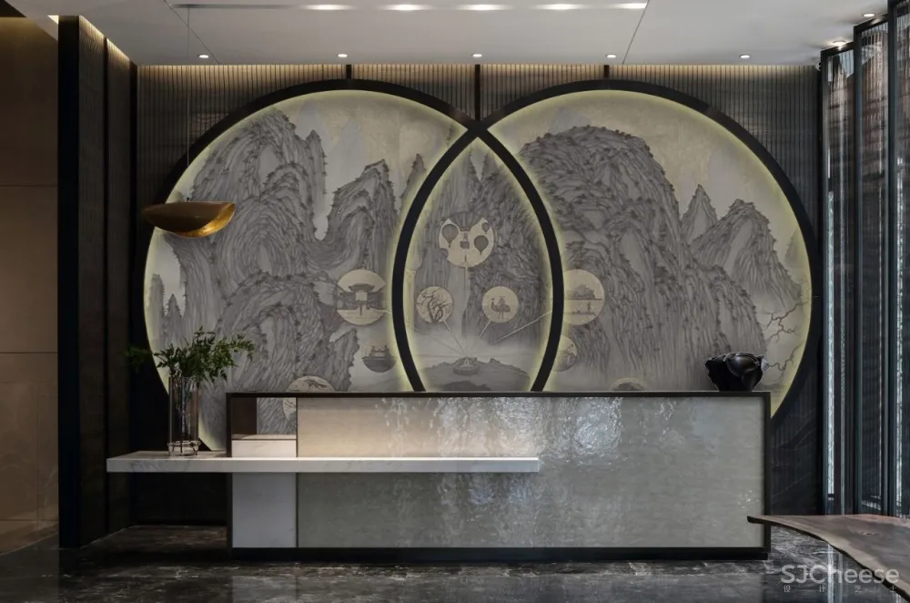 造价6500/㎡顶级售楼中心设计丨呈现出空间美感契合的精美质感