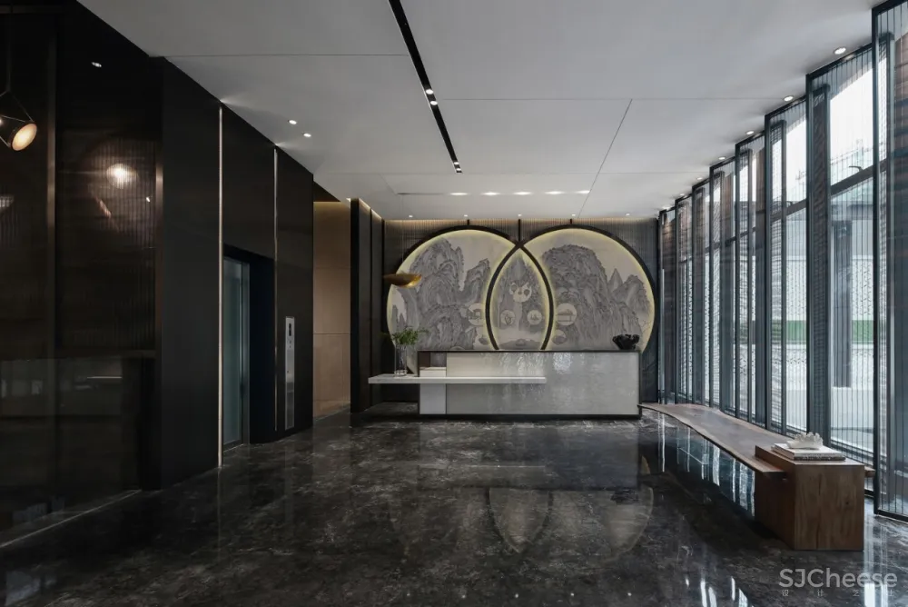 造价6500/㎡顶级售楼中心设计丨呈现出空间美感契合的精美质感