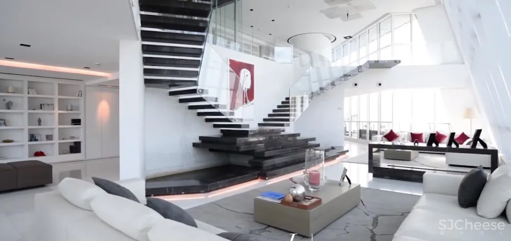 迪拜 3500m² 顶层复式,售价 2.5 亿丨竟是这种简约范儿