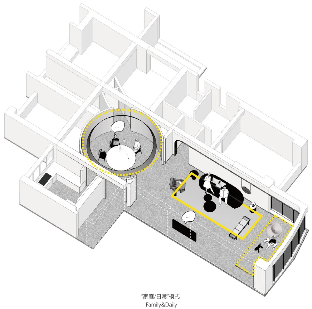 弧线与直线的交织,汕头俏皮艺术公寓 艾克建筑设计