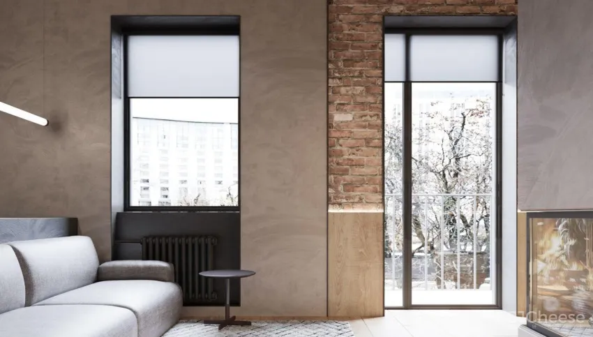 木质编织天花板！乌克兰76㎡灰泥红砖公寓 Sergey Makhno