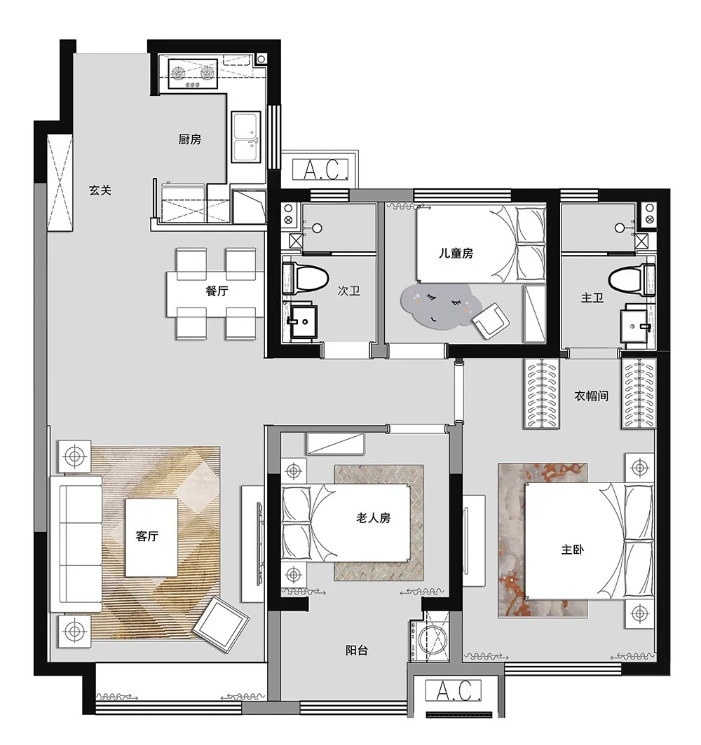 【SEPD圣易文设计】 诗意现实主义三套样板间设计落地方案
