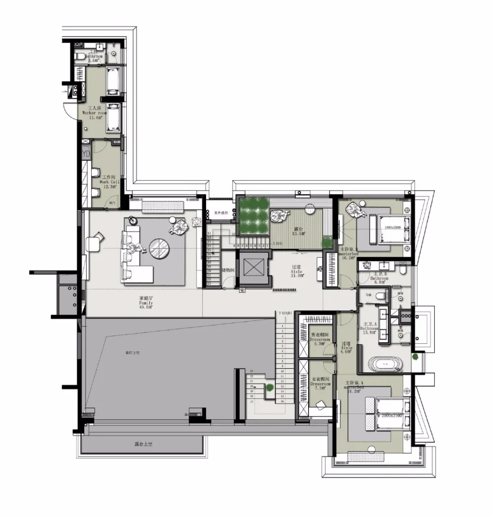 新作 | 775m² 深圳半岛城邦 270° 云海天幕超级顶复,无敌空中泳池