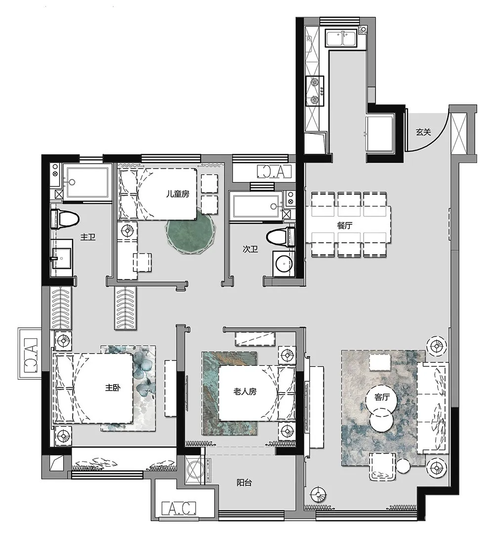 【SEPD圣易文设计】 诗意现实主义三套样板间设计落地方案