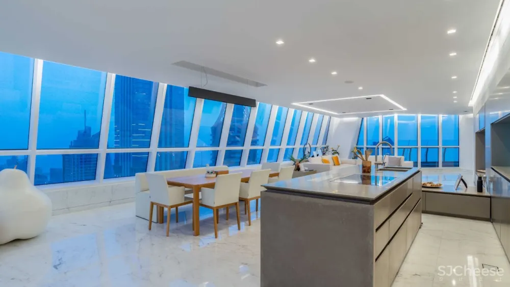 迪拜 3500m² 顶层复式,售价 2.5 亿丨竟是这种简约范儿