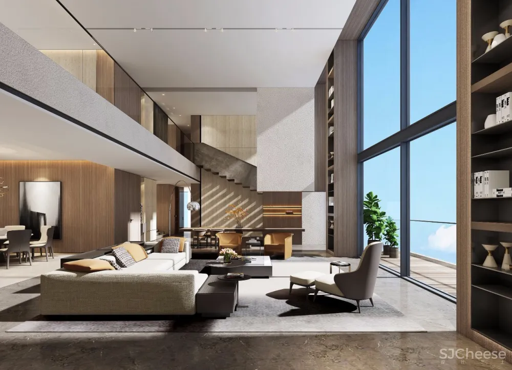 新作 | 775m² 深圳半岛城邦 270° 云海天幕超级顶复,无敌空中泳池