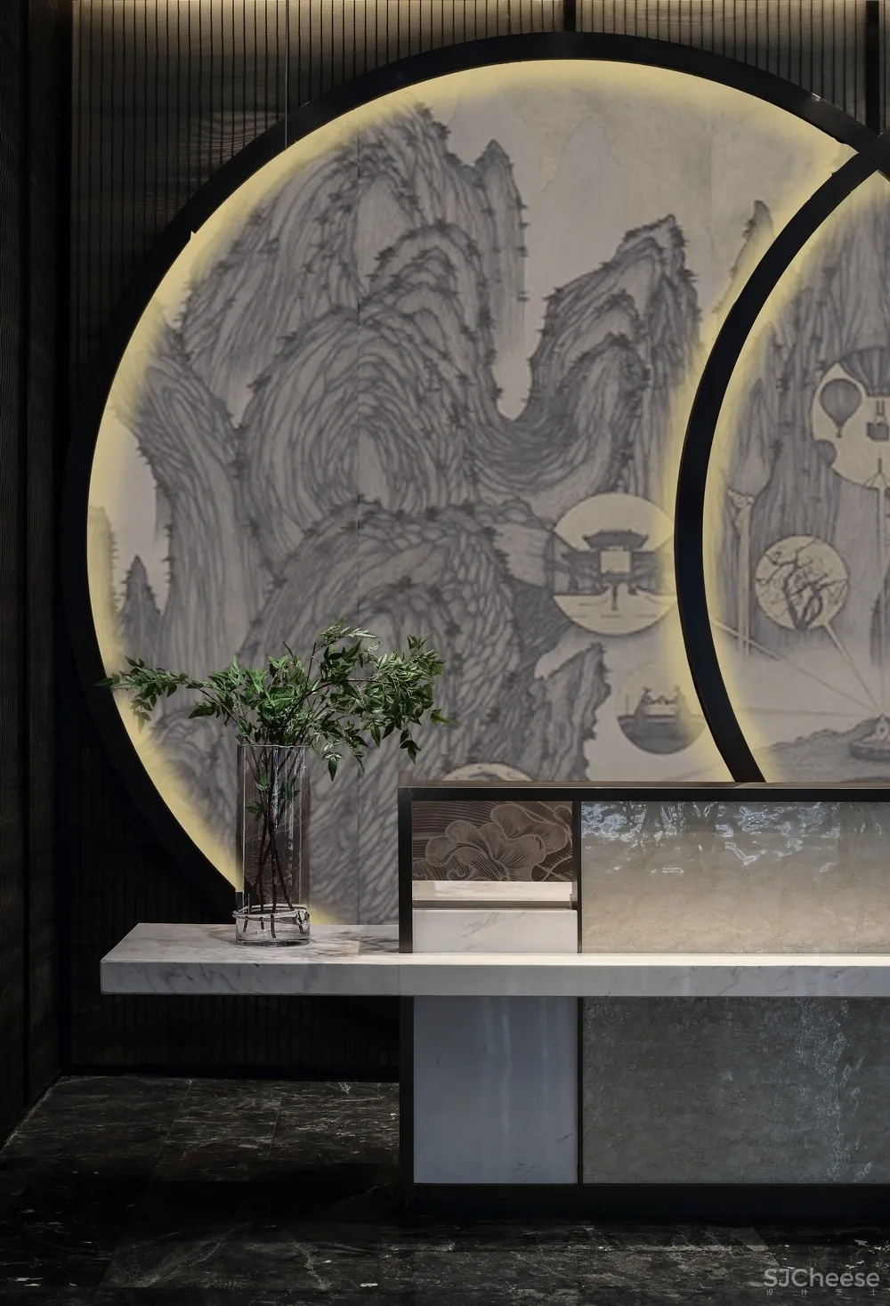 造价6500/㎡顶级售楼中心设计丨呈现出空间美感契合的精美质感