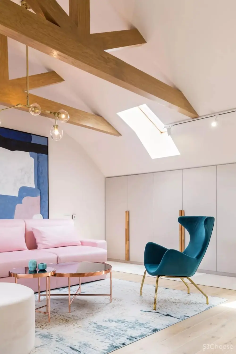 Jooca | 罗马尼亚一间70㎡粉色时尚loft公寓