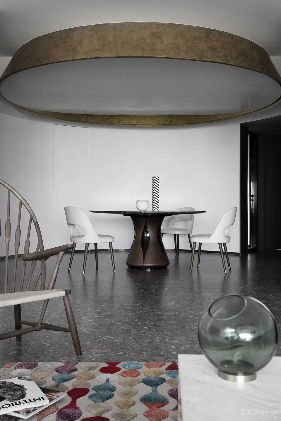 弧线与直线的交织,汕头俏皮艺术公寓 艾克建筑设计