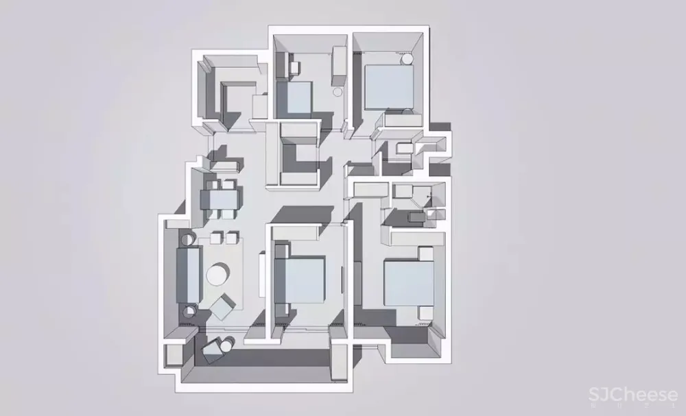 《蓝染》145㎡弥漫浪漫气息的家 晓安设计